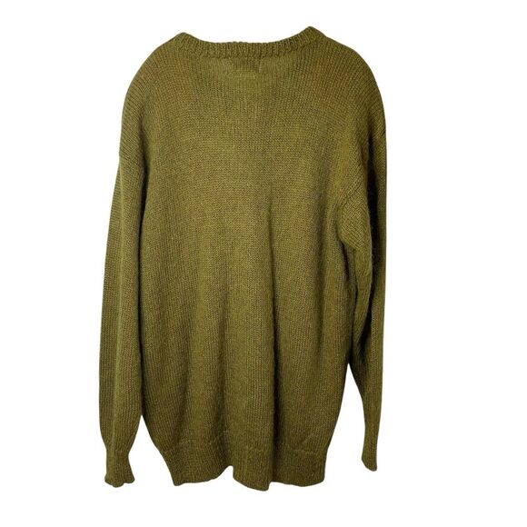 Vintage Cervelle Embroidered Wool Blend Button Up Cardigan Cottagecore Olive XL - Picture 4 of 13